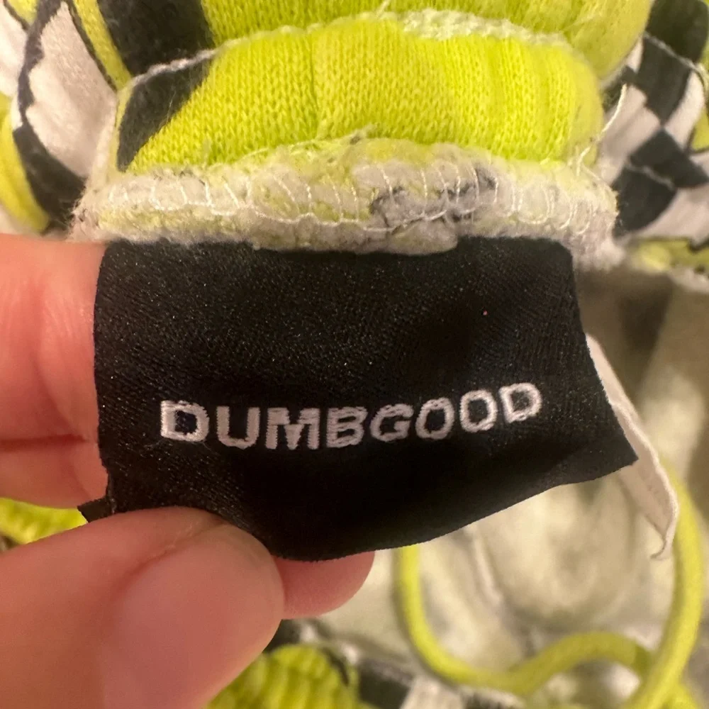 Dumbgood MTV Neon Green Checkered sweatpants - Picture 10 of 12